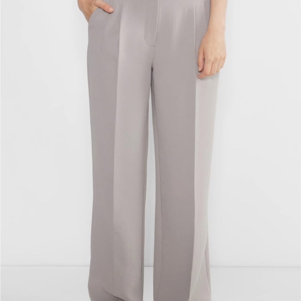 Aritzia Gray Wide Leg Pants High Waisted Flowing